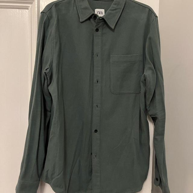 Zara Men's Shirt - Green - M on Productcaster.