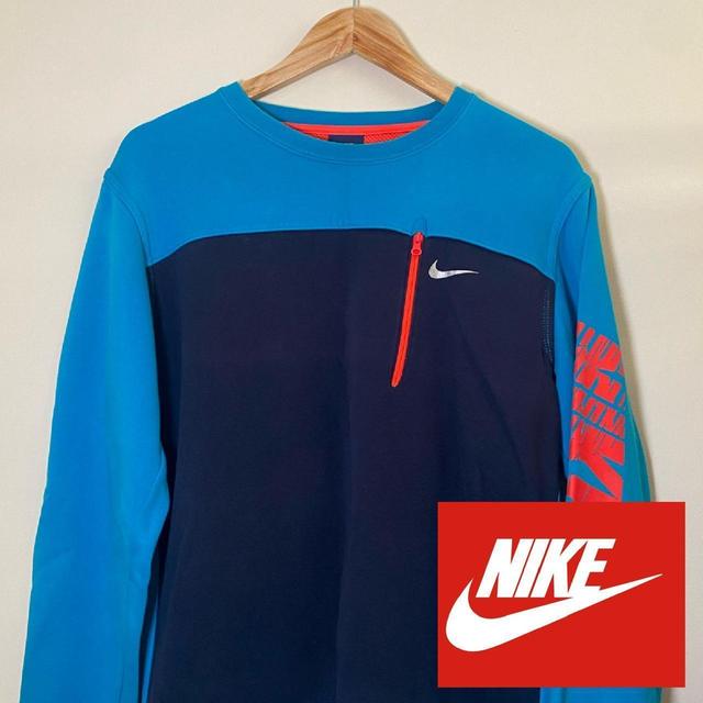 Nike Men's Sweatshirt - Blue - M on Productcaster.