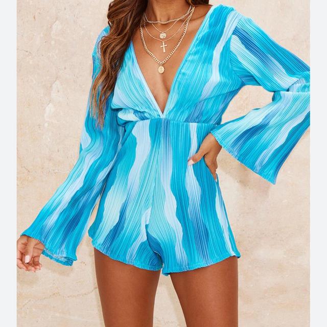 PrettyLittleThing Women's Playsuit - Blue - UK 12 on Productcaster.