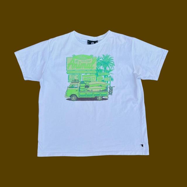 Animal Men's T-shirt - White/Green - XL on Productcaster.