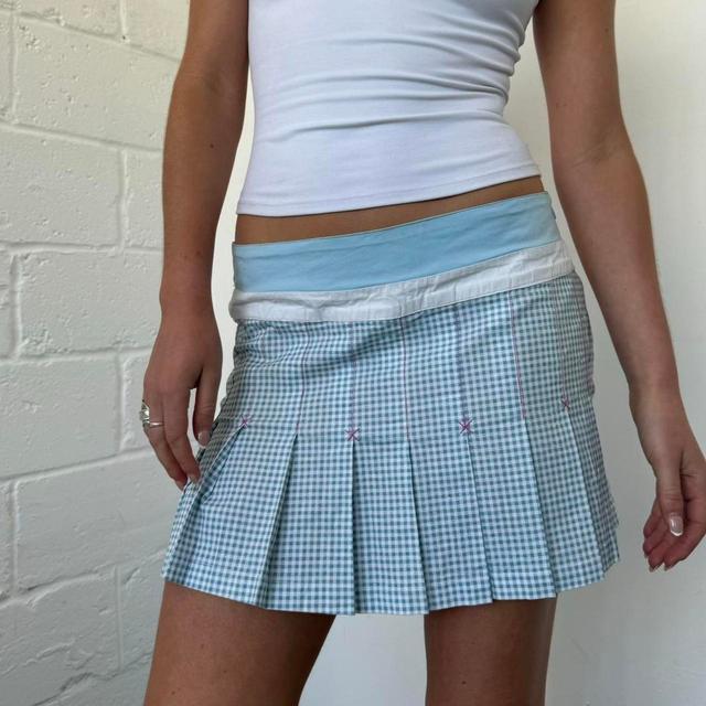 Women's Skirt - White/Blue - UK 8 on Productcaster.