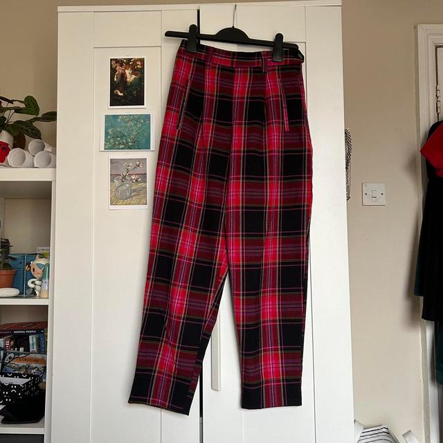 Topshop Women's Trousers - Red/Multi - UK 6 on Productcaster.