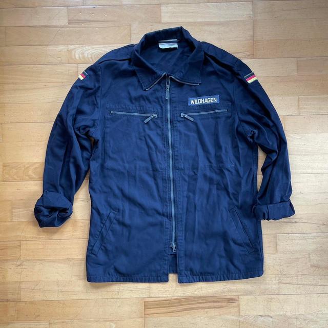 Unique Vintage Men's Jacket - Navy - M on Productcaster.