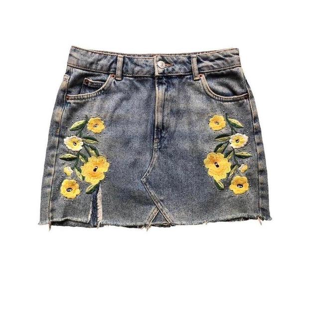 Topshop Women's Denim Skirt - Blue - UK 8 on Productcaster.