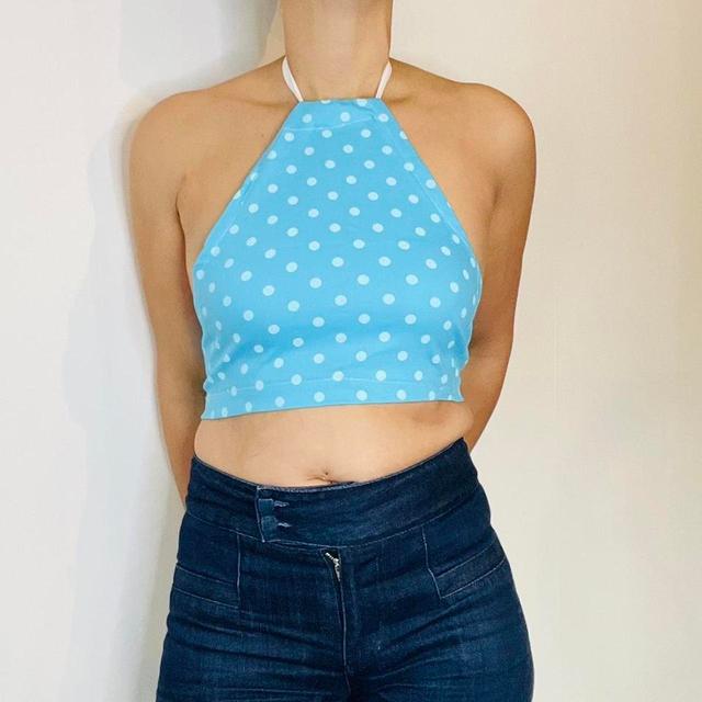 Vintage Women's Crop top - Blue - One size on Productcaster.