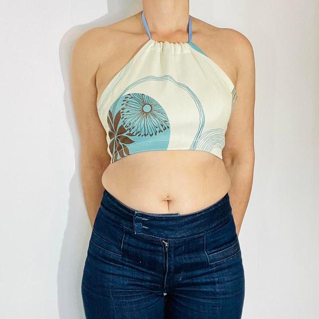 Vintage Women's Crop top - Blue - One size on Productcaster.