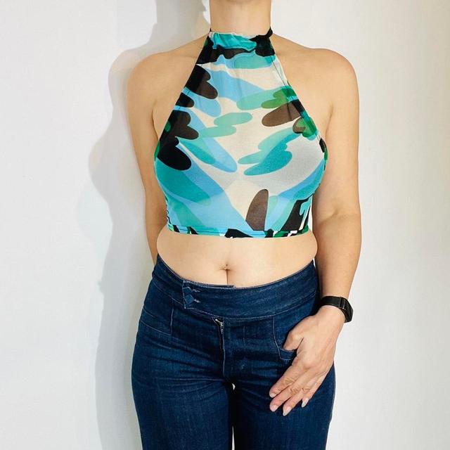 Vintage Women's Crop top - Multi/Blue - One size on Productcaster.