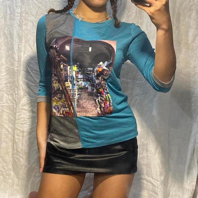 Women's T-shirt - Blue/Multi - S on Productcaster.