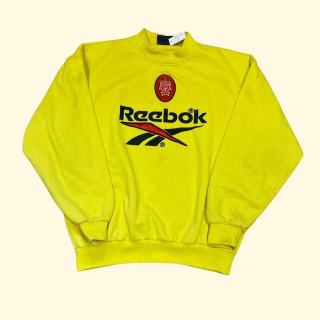 Reebok Men's Sweatshirt - Yellow/Red - S on Productcaster.