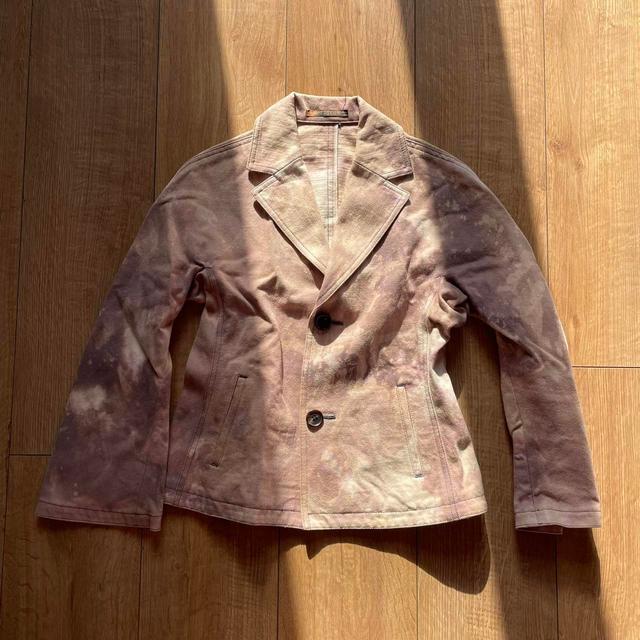 Yohji Yamamoto Women's Blazer Jacket - Pink/Brown - S on Productcaster.