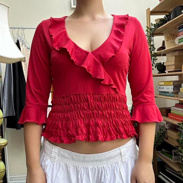 Vintage Women's Blouse - Red - 10 on Productcaster.