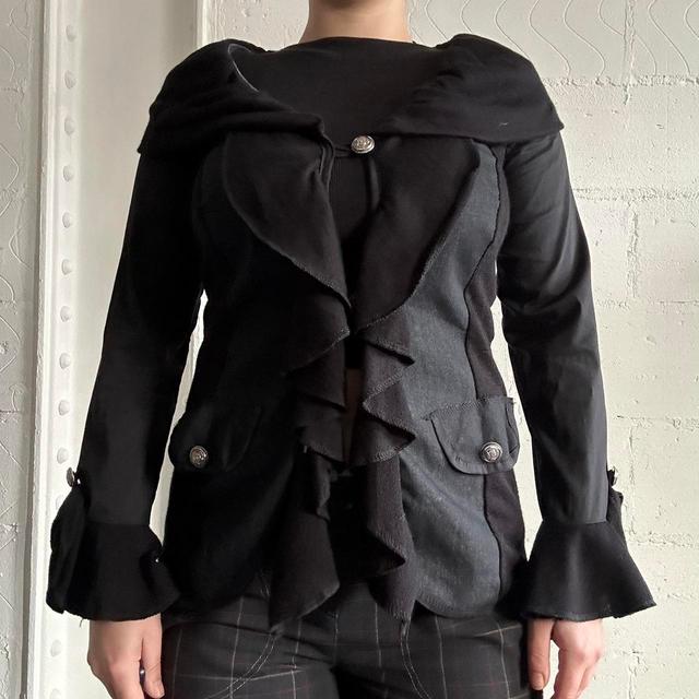 Vintage Women's Casual Jacket - Black/Grey - S on Productcaster.