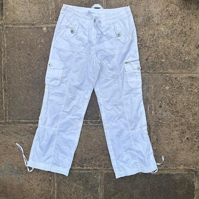 Vintage Women's Cargo Trousers - White - UK 12 on Productcaster.