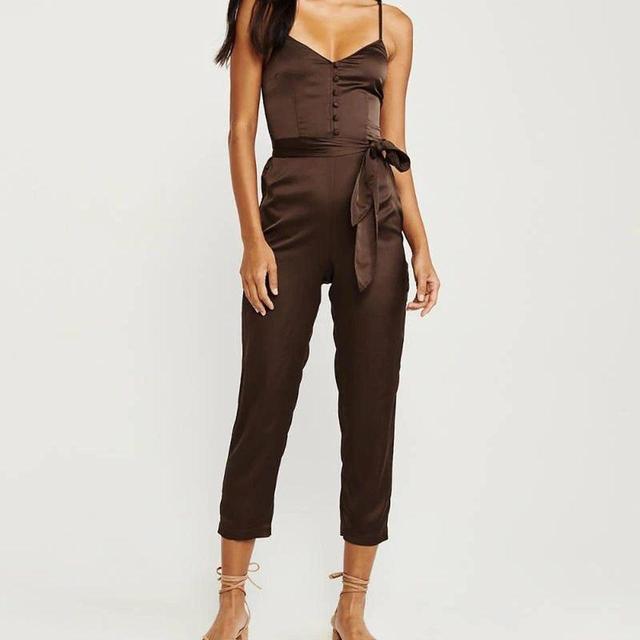 Abercrombie & Fitch Women's Straight leg Jumpsuit - Brown - XL on Productcaster.