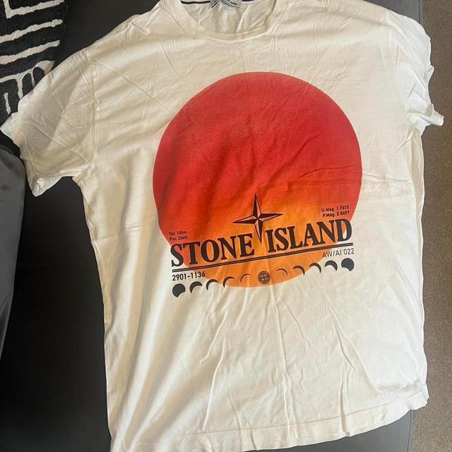 Stone Island Men's T-shirt - White/Red - 3XL on Productcaster.