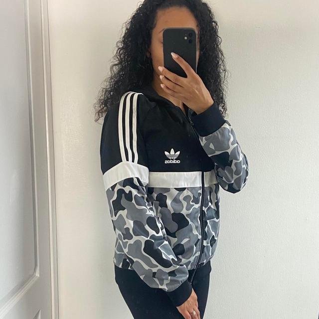 Adidas Women's Hoodie - Black/Grey - XS on Productcaster.