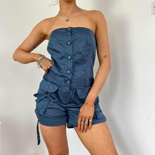 Vintage Women's Jumpsuits and playsuits - Blue - UK 12 on Productcaster.