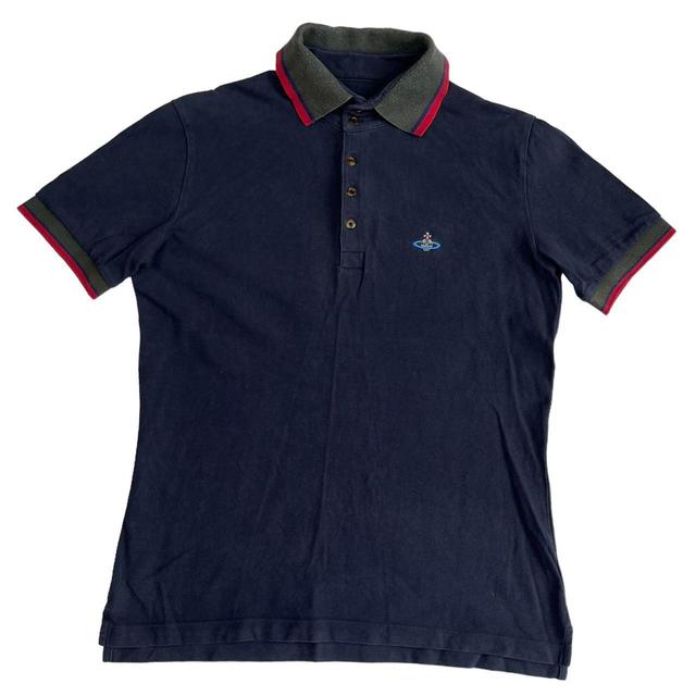 Vivienne Westwood Men's Polo shirt - Navy/Green - M on Productcaster.