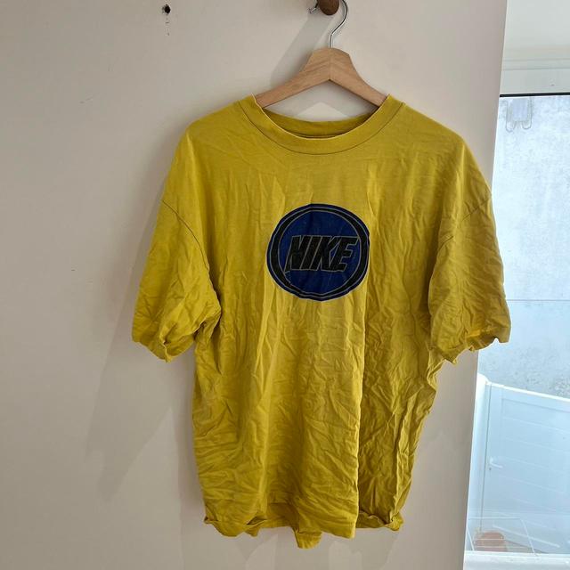 Nike Men's T-shirt - Yellow - L on Productcaster.