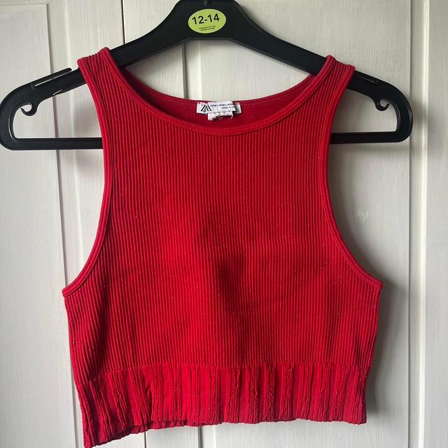 Zara Women's Crop top - Red - 12 on Productcaster.