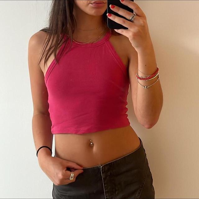 Zara Women's Crop top - Pink - XS on Productcaster.