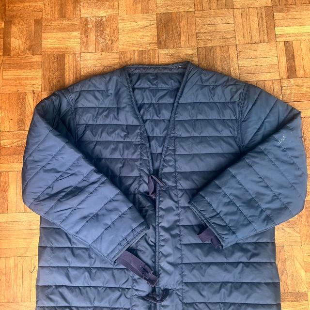 Vintage Men's Puffer Jacket - Navy - L on Productcaster.