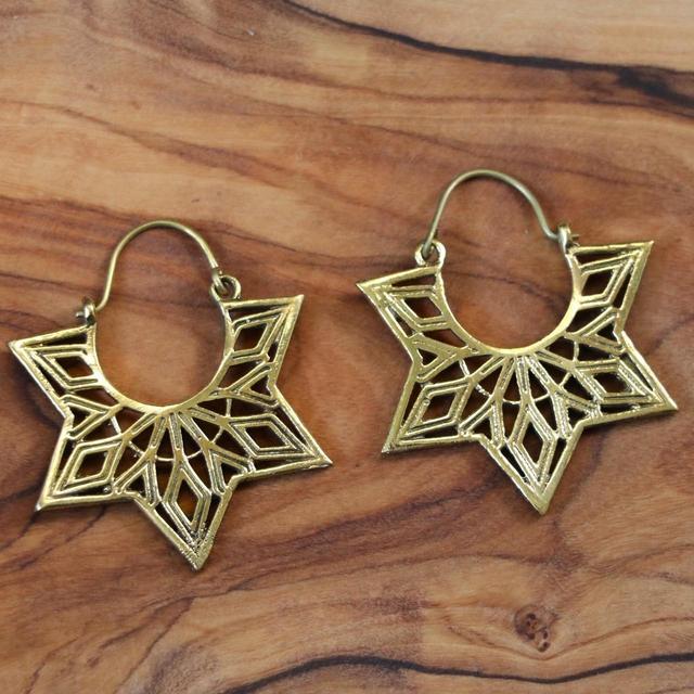 Women's Earrings - Gold on Productcaster.