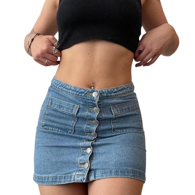 Brandy Melville Women's Mini Skirt - Blue - UK 8 on Productcaster.