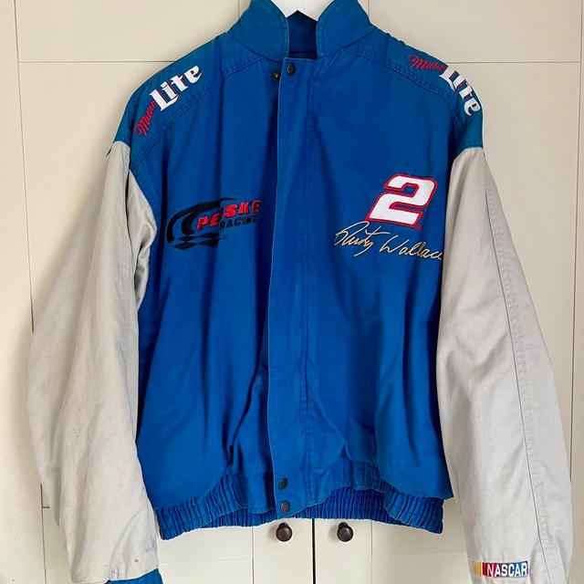 NASCAR Men's Bomber Jacket - Blue/Multi - M on Productcaster.