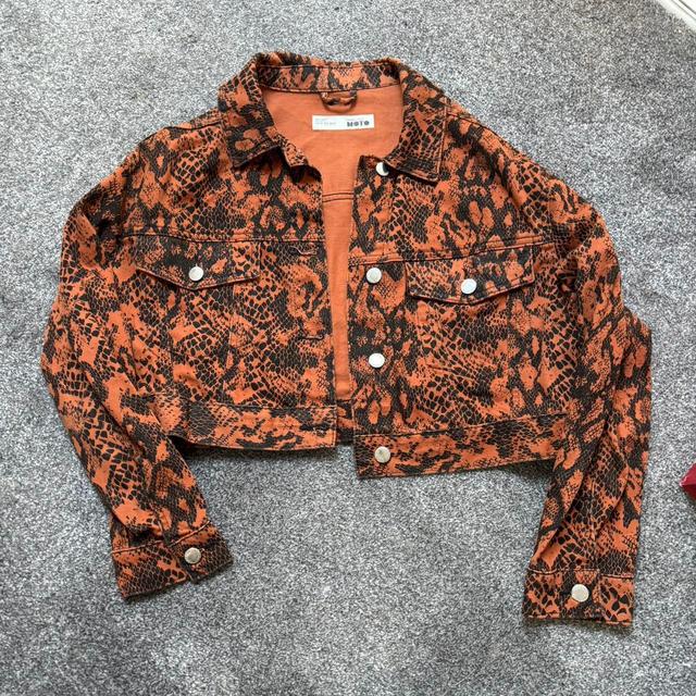 Topshop Petite Women's Jacket - Orange/Black - UK 12 on Productcaster.