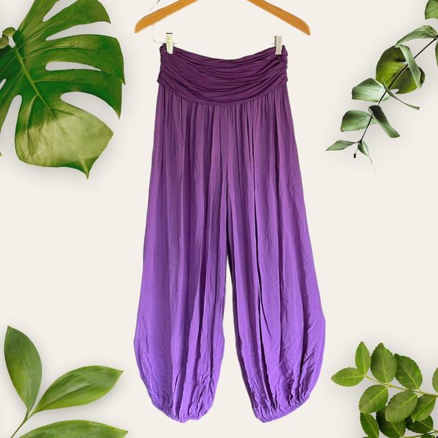 Deadstock Women's Wide leg Trousers - Purple - S on Productcaster.