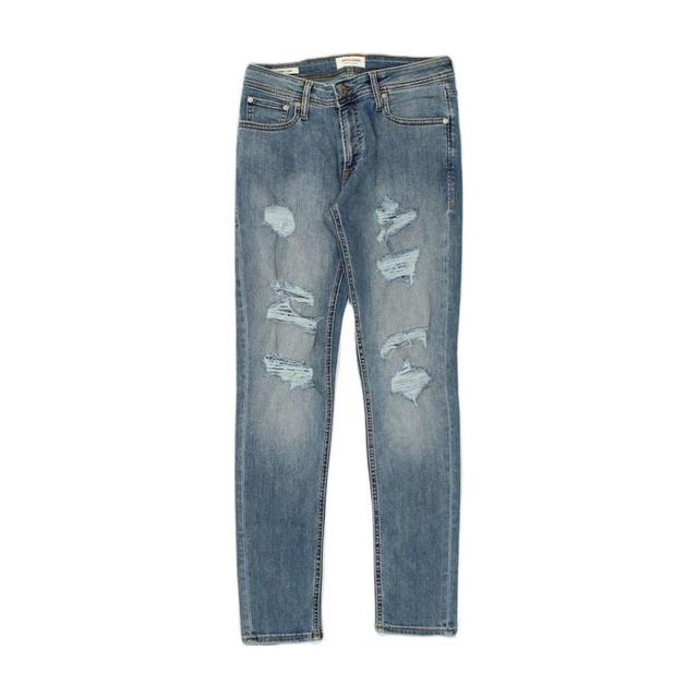 Jack & Jones Men's Skinny Distressed Jeans - Blue - 32" on Productcaster.