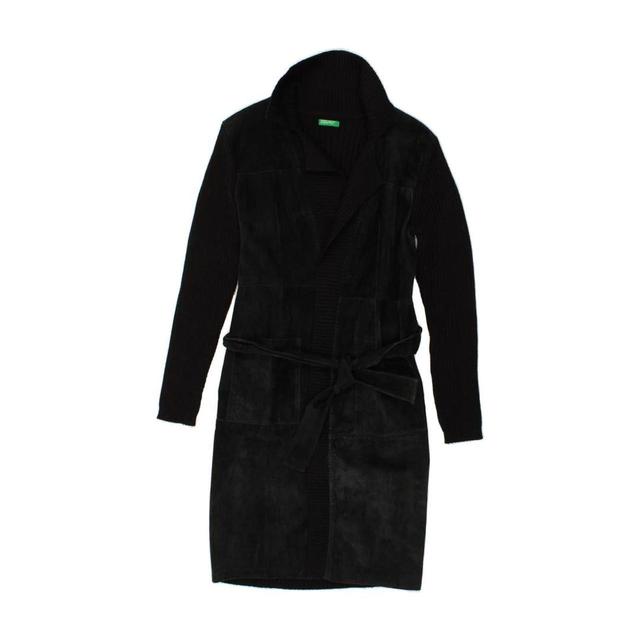 Benetton Women's Leather Coat - Black - S on Productcaster.