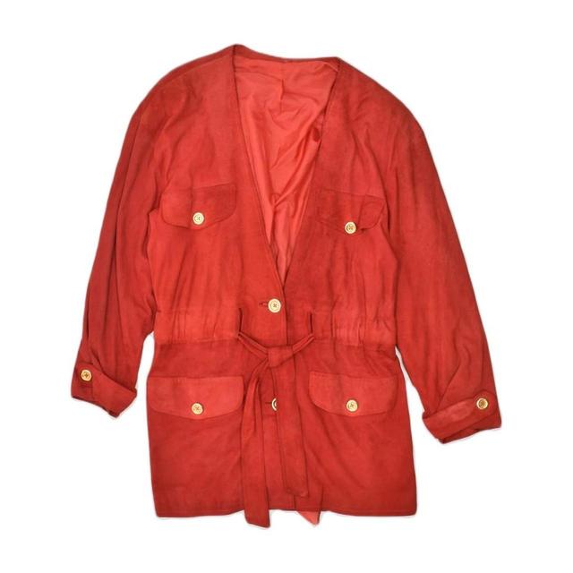 Vintage Women's Leather Jacket - Red - M on Productcaster.