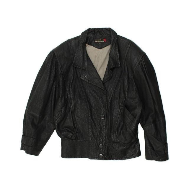 Vintage Women's Leather Jacket - Black - M on Productcaster.