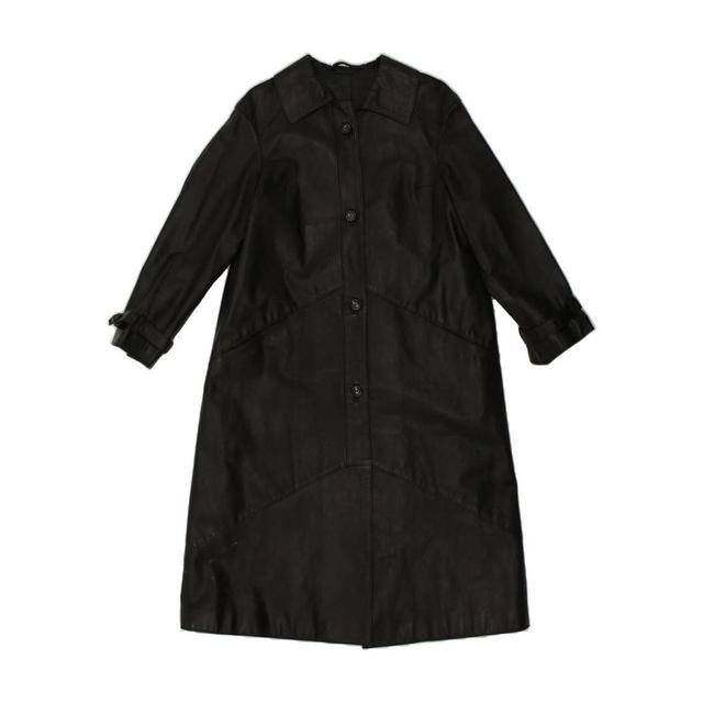 Vintage Women's Leather Coat - Black - M on Productcaster.