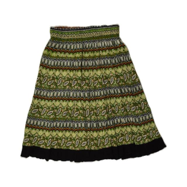 Vintage Women's Rayon Skirt - Green - S on Productcaster.