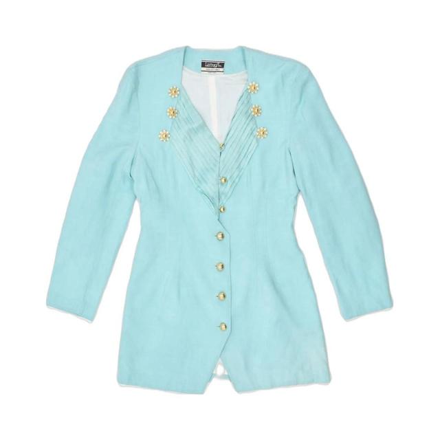 Vintage Women's Tailored jacket - Blue/Green - M on Productcaster.