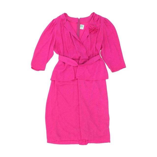 Vintage Women's Polyester Dress - Pink - L on Productcaster.