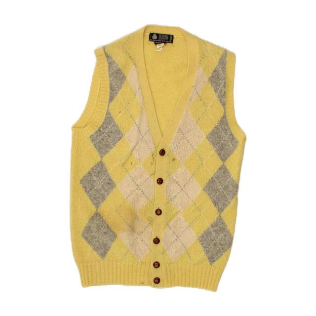 Vintage Men's Cardigan - Yellow - M on Productcaster.