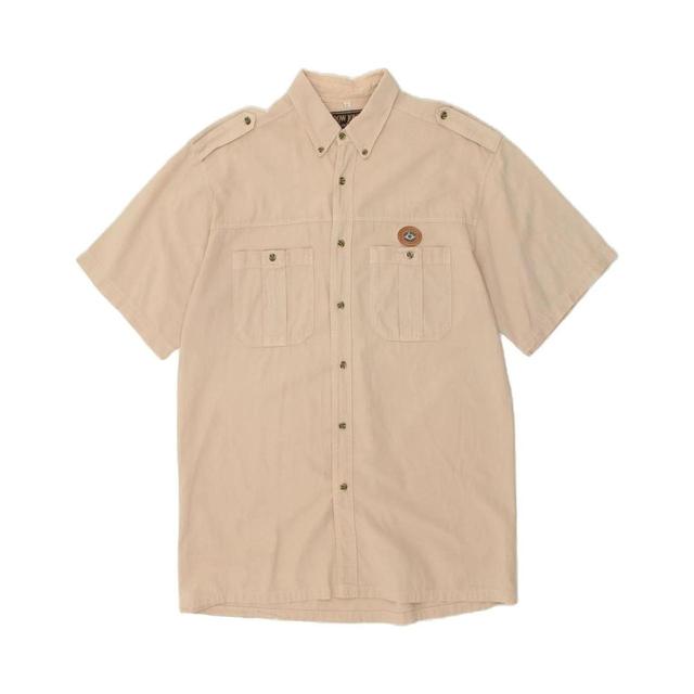 Vintage Men's Polo shirt - Cream - L on Productcaster.