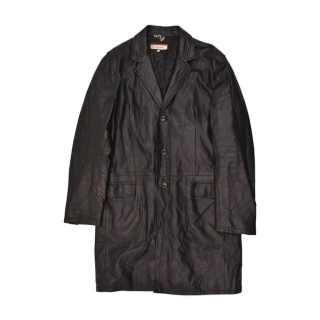 Vintage Men's Leather Coat - Black - L on Productcaster.