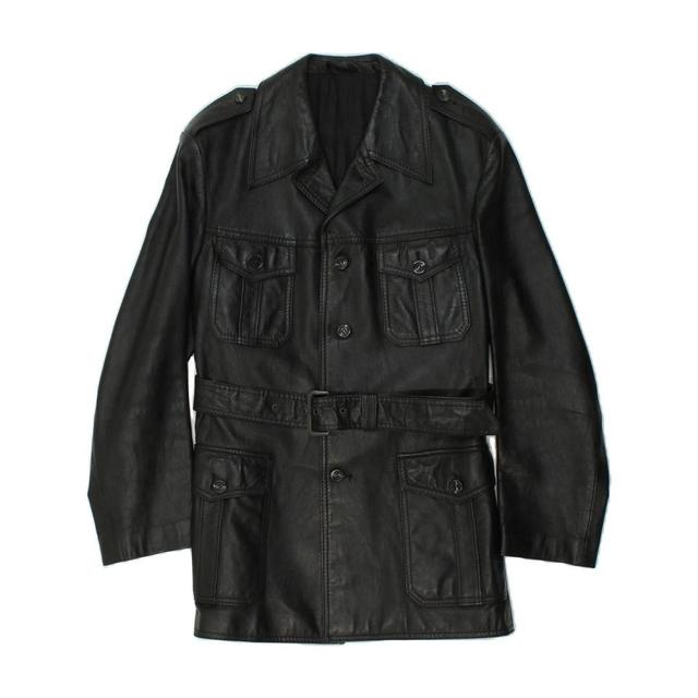 Vintage Men's Leather Coat - Black - XS on Productcaster.