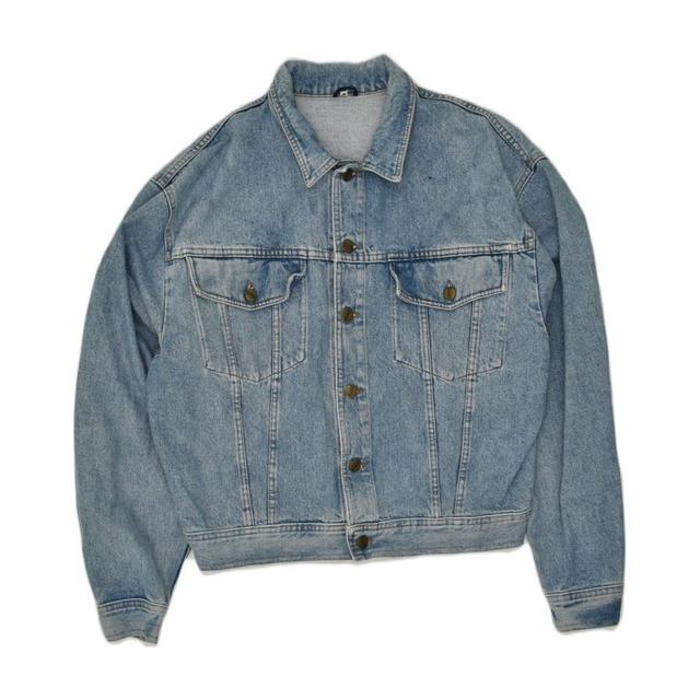 Vintage Men's Denim Jacket - Blue - M on Productcaster.