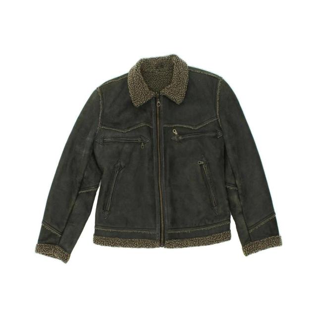 Vintage Women's Leather Jacket - Black - M on Productcaster.