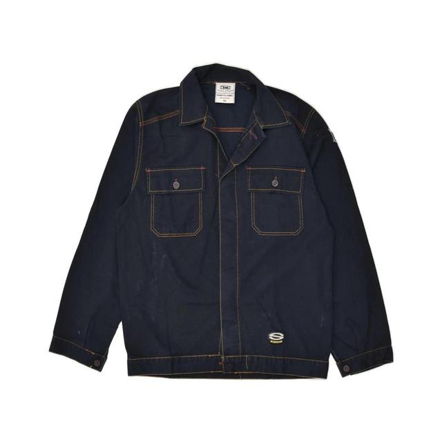 Vintage Men's Bomber Jacket - Blue/Navy - L on Productcaster.