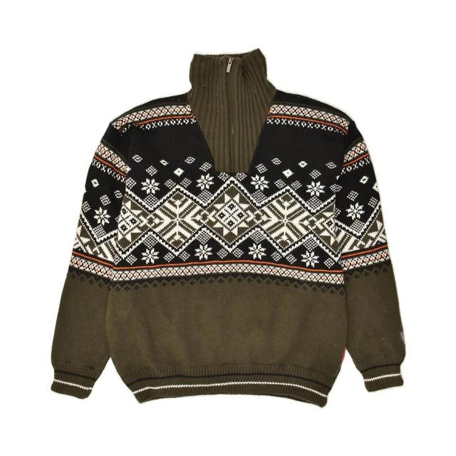 Vintage Men's Jumper - Khaki - L on Productcaster.