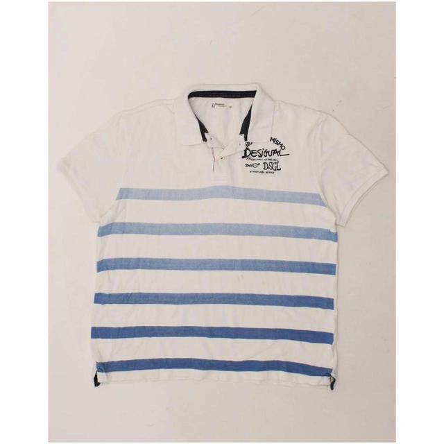 Desigual Men's Polo shirt - White - XXL on Productcaster.