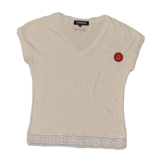 Desigual Women's T-shirt - White - M on Productcaster.