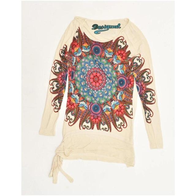 Desigual Women's T-shirt - Cream - XS on Productcaster.